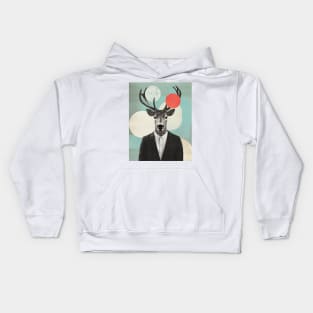 Surreal reindeer collage Kids Hoodie